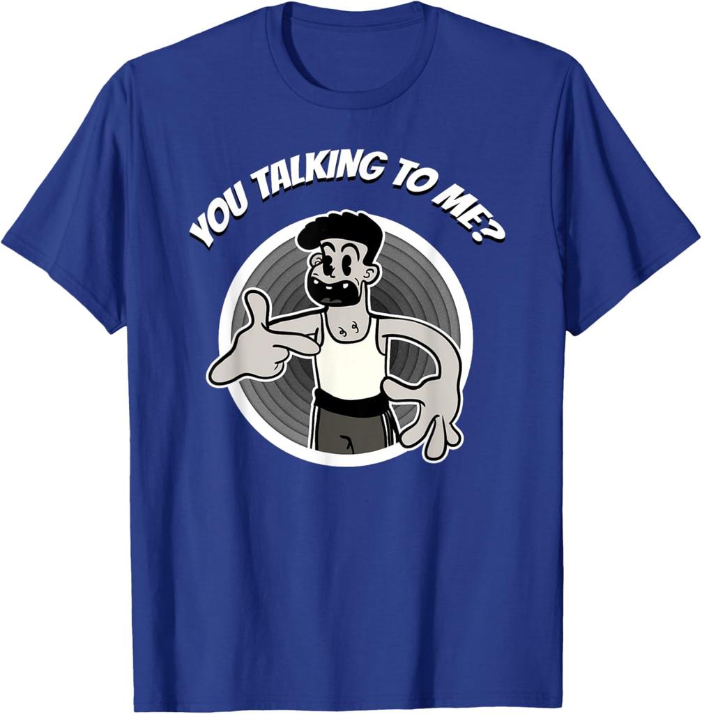 You Talking To Me Retro Cartoon Graphic Tee Men Casual Breathable Cotton TShirt
