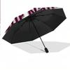 8 Rib Auto Folding Umbrella Burnley Football Print Custom Name Text Portable Rain Gear