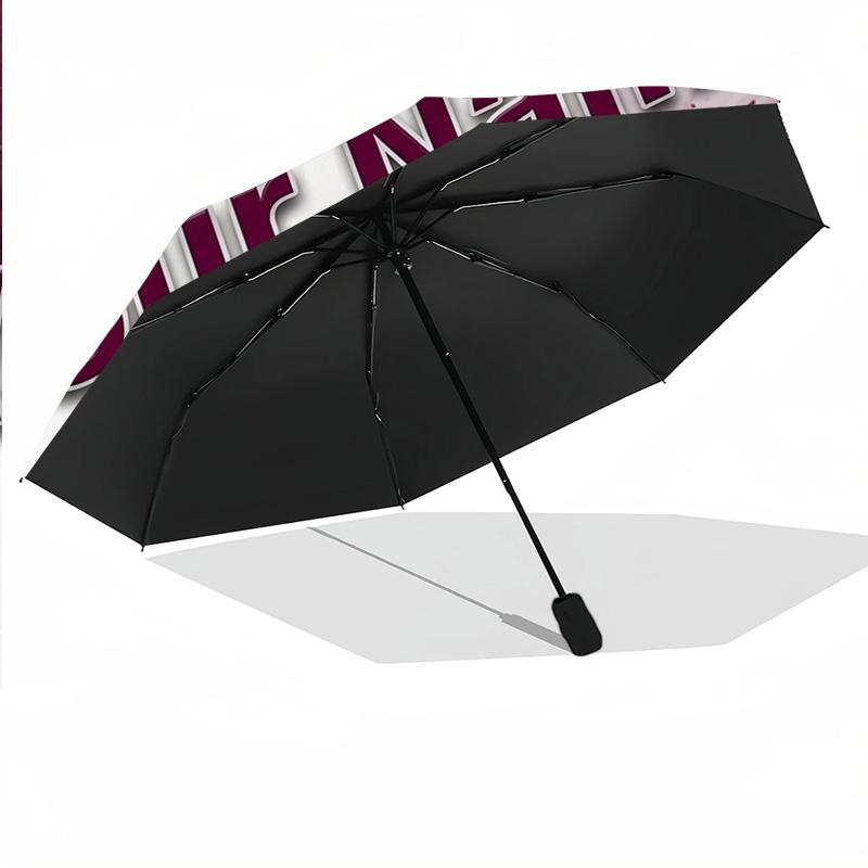 8 Rib Auto Folding Umbrella Burnley Football Print Custom Name Text Portable Rain Gear