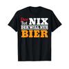 Unisex T-Shirt With Gerunisex Text Der Will Nur Bier Biertrinker Language Black Vintage Washed Streetwear Versatile Graphic Unisex