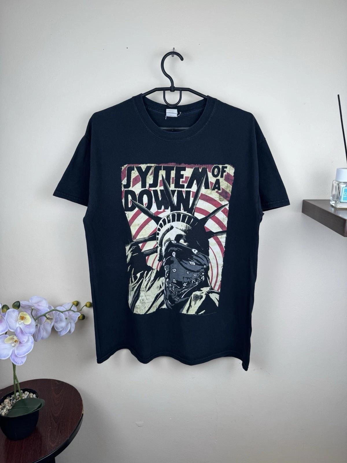 Vintage System of a Down T shirt 2017 Black Sz L Rock Band Black 3XL