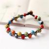 Handmade Ceramic Colorful Bracelet Bohemian Style Handchain Handwoven Wristchain Fashion Accessory for Art Enthusiasts