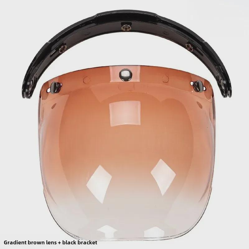 Japanese Three-Button Bubble Lens Motorcycle Helmet