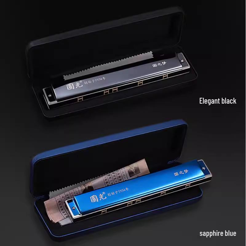 Guoguang 24/28-Hole C Key Tremolo Harmonica: Ideal for Beginners & Professionals, Concert-Level Performance