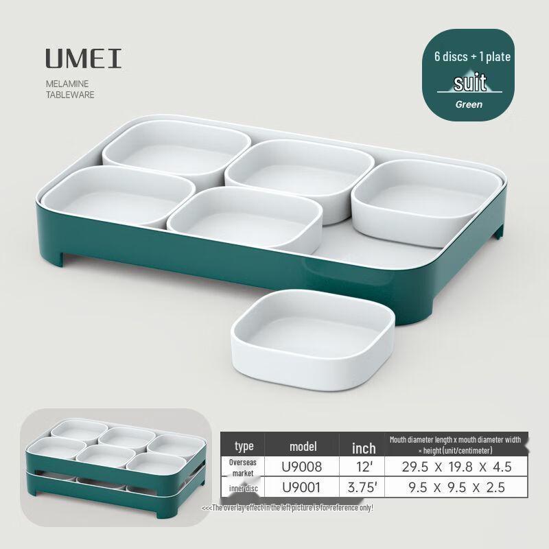 Two-tone Melamine Square Dinnerware Set
