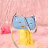 New Lee PU, Textile Mixture Shoulder Bag Regular Women's Light Blue LE250206M-502