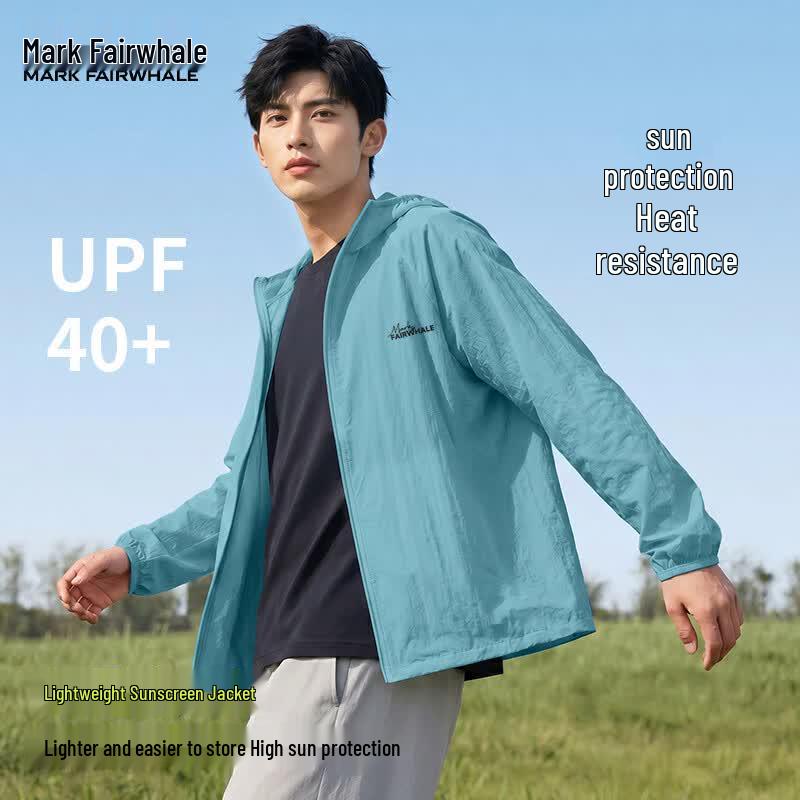 Mark Fairwhale Men s Hooded Ice Silk UPF40+ Sun Protection Jacket 5XL
