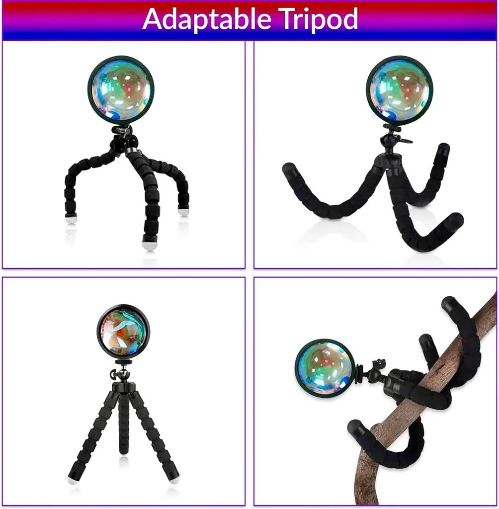 Sunset Strip 16 RGB Farbwechsel-LEDs - Stativ-Projektionslicht mit 360° Drehung für Fotografie/Partys/Heimdekoration