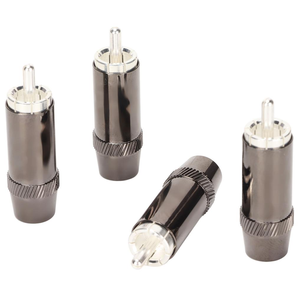 4pcs RCA Sound Plug Silver Plated RCA Male Plug Connector Professional Sound Equipment