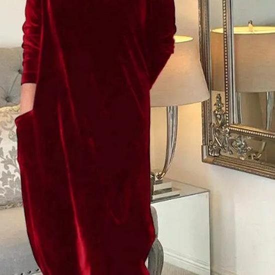 Spring 2023 European-American Slimming Round Neck Long Dress