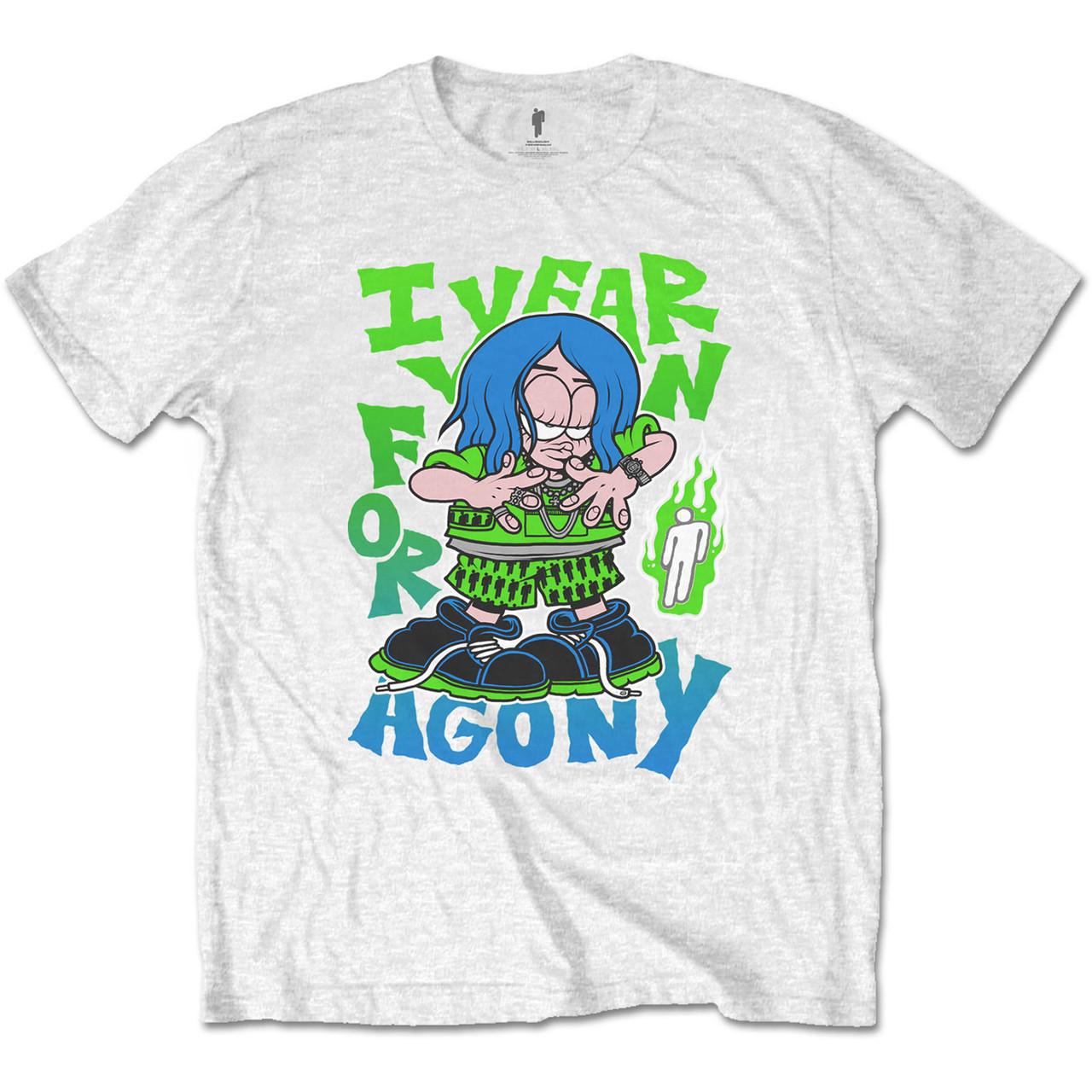 

Billie Eilish Agonycartoon graphics 100Cotton shirt unisex Y2k hiphop 2026 Summer Unisexs Oneck Short sleeve Tshirt fan gift 4XL