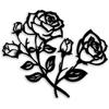Rose Metall Wandkunst, Schwarze Oberfläche für Wohnzimmer Schlafzimmer Esszimmer Büro