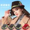Jazz Hat Retro Woolen Solid Color Top Hat Men's and Women's Curled Edge Couple's Dad Hat Felt Hat