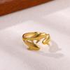 Irregular Geometric Adjustable Rings For Women Gold Color Stainless Steel Waterproof Dolphin Fish Anillos Heart Dainty Jewelry