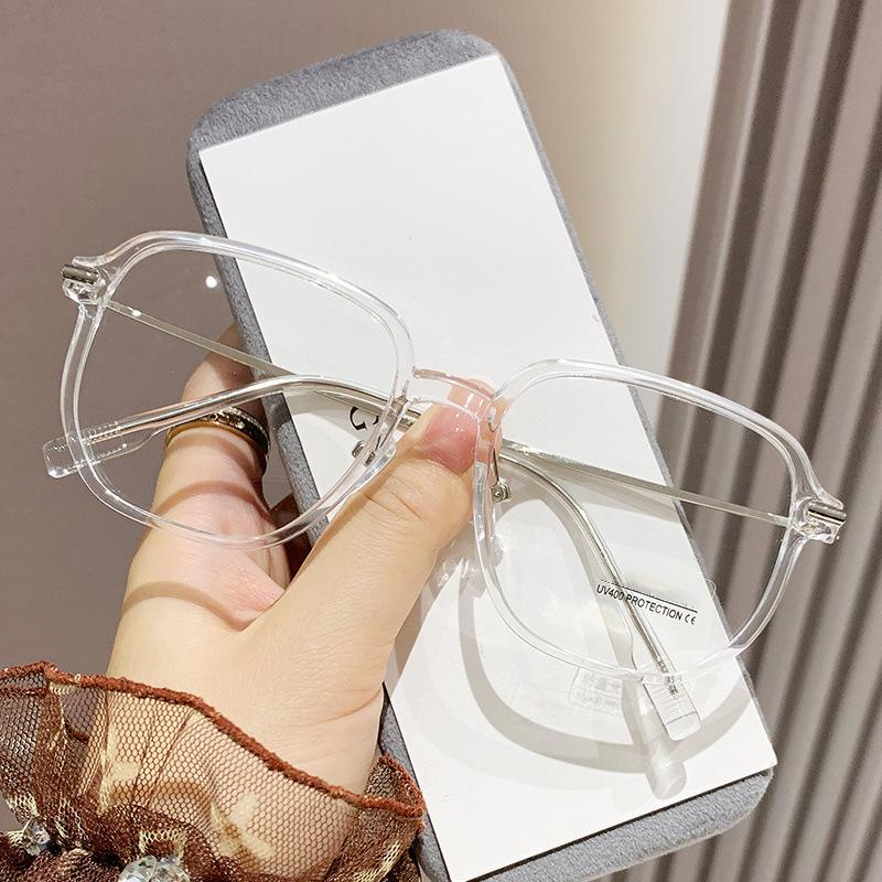 Anti-blue Light Myopia Glasses Plain- Face Glasses- Large-framed Plain-surfaced Glasses Without Makeup 7724-1 Professional Vision Correction -1.5