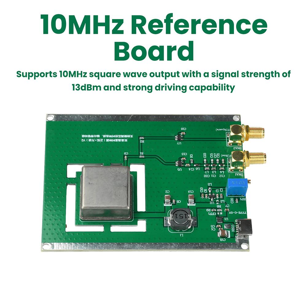 10MHz Sinewave Output OCXO Board Frequency Standard with Shell and Type-C Cable Stable Constant Temperature Crystal Oscillator