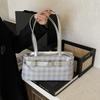 Large-capacity commuter bag women's shoulder bag summer versatile new casual plaid underarm bag tote bag