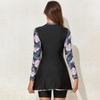 2025 European American Print Sun Protection Two-Piece Surf Swimsuit with Long Sleeve Skirt Style