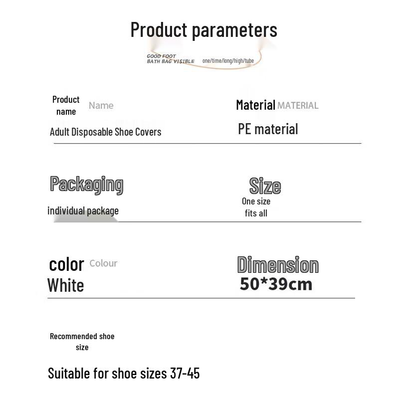 YOUAO Thickened White High-Top Disposable Rain Shoe Covers