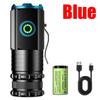 2000LM Powerful Portable Mini LED Flashlight  3LED Ultra Strong Light 18350 Battery USB C Rechargeable With Magnet Torch
