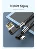 New Cross-Border Bend USB Charging Cable, Double-Sided USB Plug, Compatible with Huawei & Samsung Fast Charging Type-C