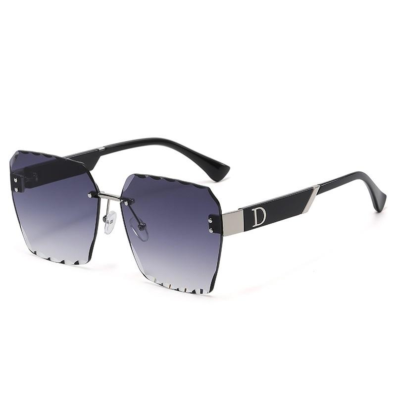 Glamour Luxury D Brand Sunglasses For Men And Women Stylish Rimless Oversize Fashion Glasses Unisex Trend Eyewear UV400