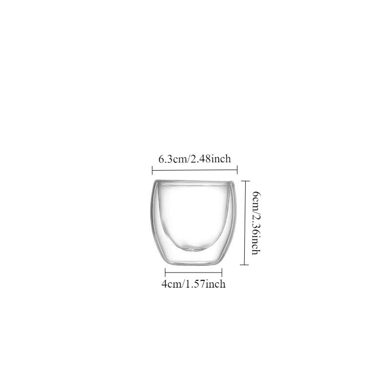 Whiskey Glass Creative Drinkware 80ml/225ml/320ml Double Wall Glass Cup Coffee Mug Modern Glassware Transparent Glass Classical 1pcs