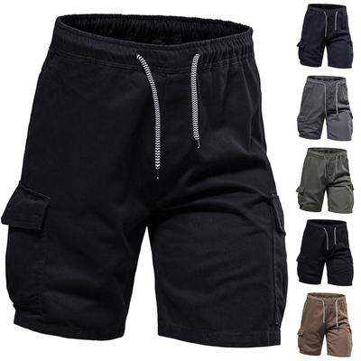 Men's Summer Multi-Pocket Cargo Shorts Men's Casual Fashion Solid Color Loose Cargo Shorts