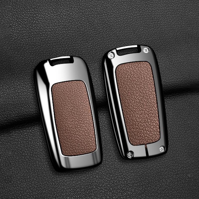 

Car Zinc Alloy Leather Remote Control Smart Fob Key Case Cover Holder For Mazda Ez60 Interior Accessories Protective Shell Chain