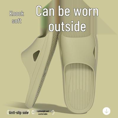 Unisex Summer Bathroom Slippers: Lightweight, Thick-Soled, Indoor Cool Shoes for Couples