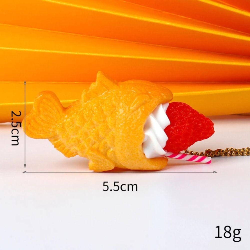 Simulation Small Fish Dried Cake Keychain Keyring Fruit Ice Cream Food Toy  Couple