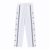Men's New Elastic Waist Loose Casual Sports Straight Pants with Side Buttons