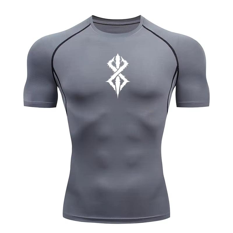 

Графические компрессионные футболки для мужчин, для тренировок в зале, бега, рашгарды, нижнее белье, базовые слои, спортивные быстросохнущие футболки, футболки, топы XXXL