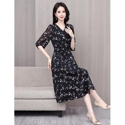 Floral Tie-Up Waist Women's Summer Dress - Korean Style Goddess Fashion Skirt