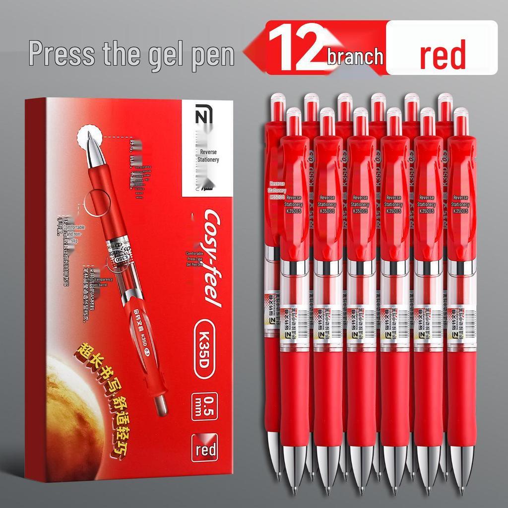 0,5mm Zatahovací gelové pero pro studenty - Černé, Červené, Modré - Ideální pro zkoušky a psaní