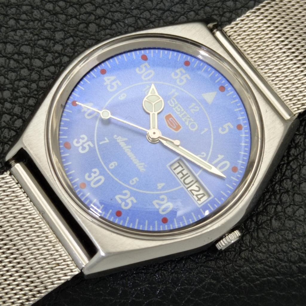 JAPAN VINTAGE SEIKO 5 AUTOMATIC 6309A MENS BLUE COLOR DIAL WATCH A701212-5