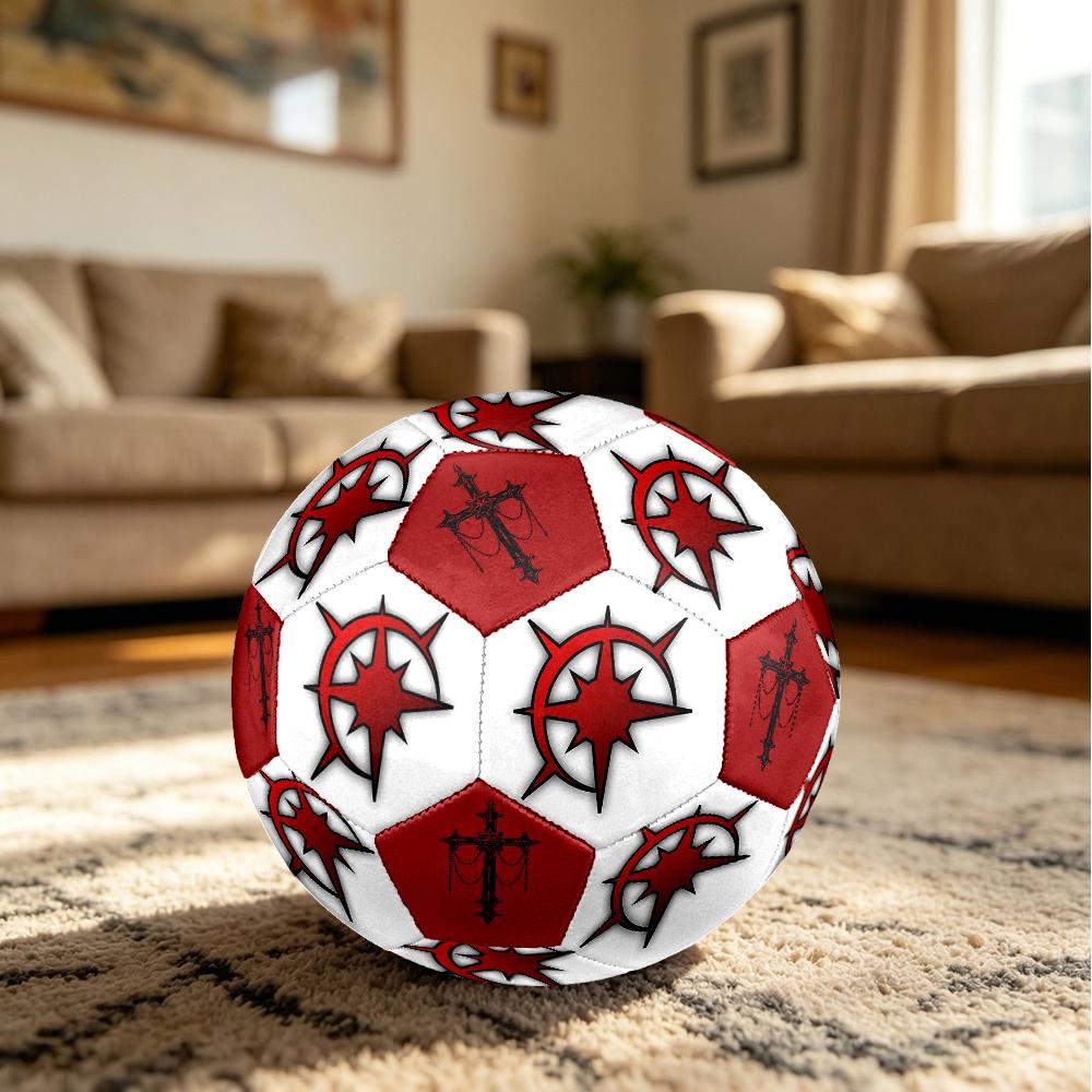 1PC Dark Compass Symbol Gothic Cross Symbolism Soccer Ball Size 5 Football Machine Sewn Indoor/Outdoor Universal Football Surprise Collection n143