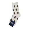 Women's Mid-Calf Cotton Socks with Cartoon Bear Print - Breathable, Sweat-Absorbent Business Casual Socks