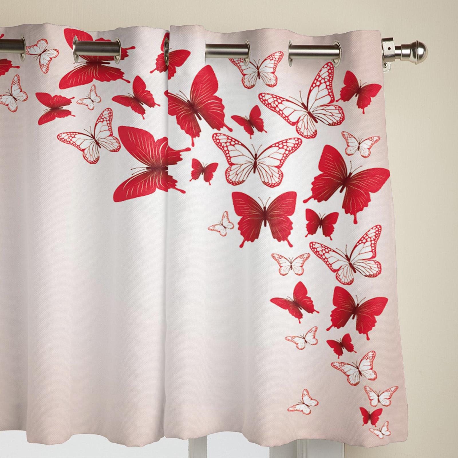 Красная бабочка красивые оконные шторы для спальни — фото 3