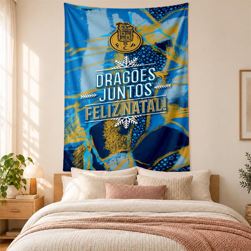 FC Porto Wandteppich hohe Qualität zur Dekoration von Wohnzimmer Schlafzimmer Studentenwohnheim Wänden ideal als Schlafzimmer Wandkunst oder Weihnachtsgeschenk