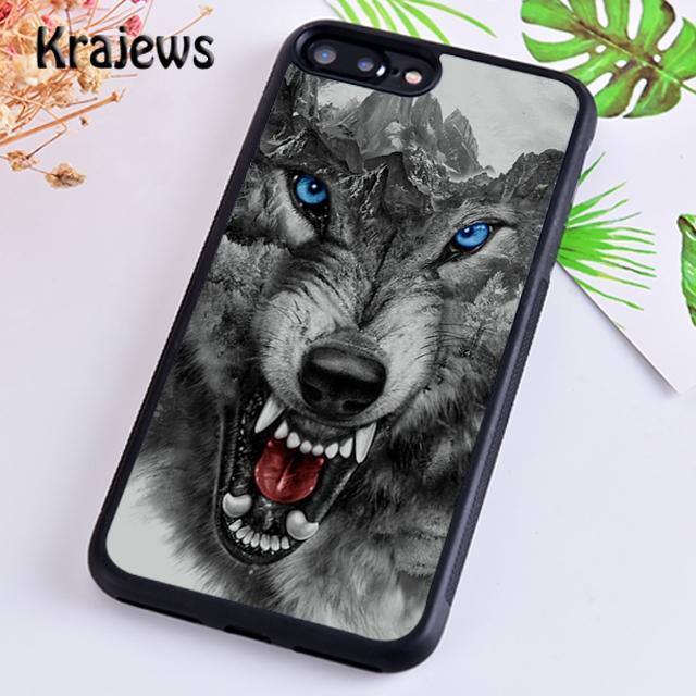 Krajews Cool Animal Print Wolf Pattern Phone Case Cover For iPhone 17 Air 16 15 14 plus 12 pro max coque Fundas