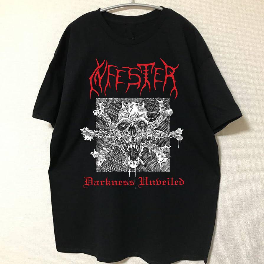 Infester Band Darkness Unveiled Black Cotton T Shirt  Unisex T-Shirt XXXL