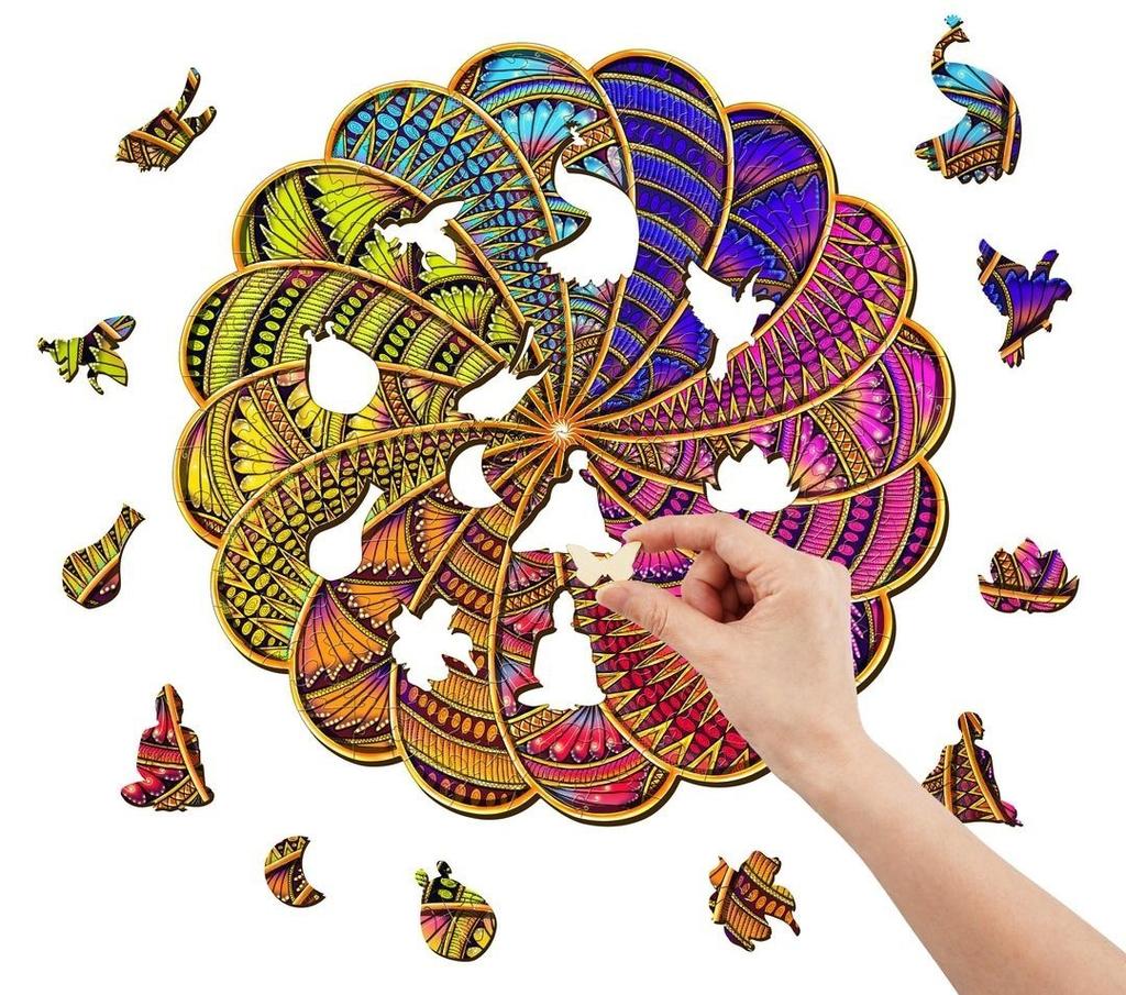 Puzzle drewniane mandala kolorów s