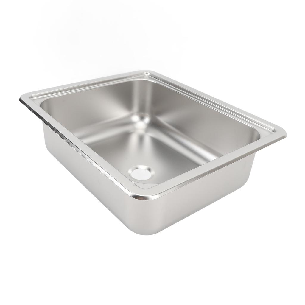 RV 304 Stainless Steel Sink Polishing Square Kitchen Sink Hand Wash Basin with 40mm Sewer Outlet for Boat Caravan