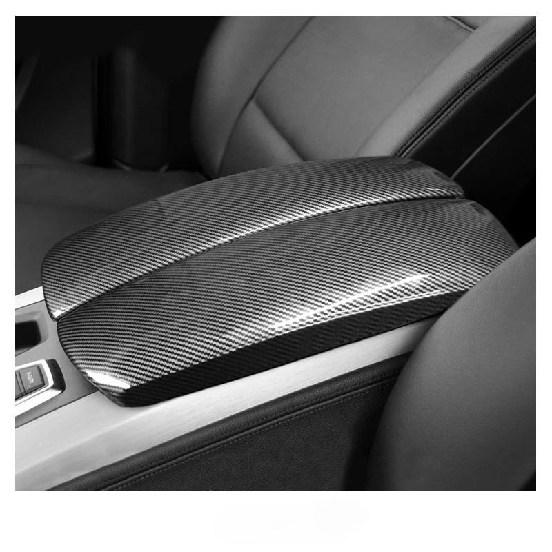 For BMW X5 E70 X6 E71 Series E53 F15 E72  ABS Carbon Fiber Car Interior Armrest Box Cover Panel Trim Performance Accessories
