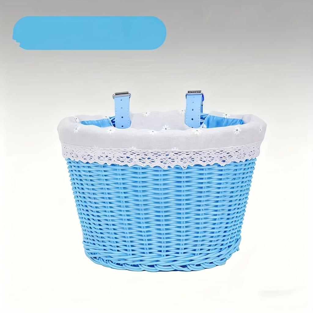 Hand-Woven Bicycle Basket Suitable for Commuter, Balance Bike & Bike Frame - Rustic Bike Basket with Lining, Durable Bike Carrier for Front Wheel Rack
