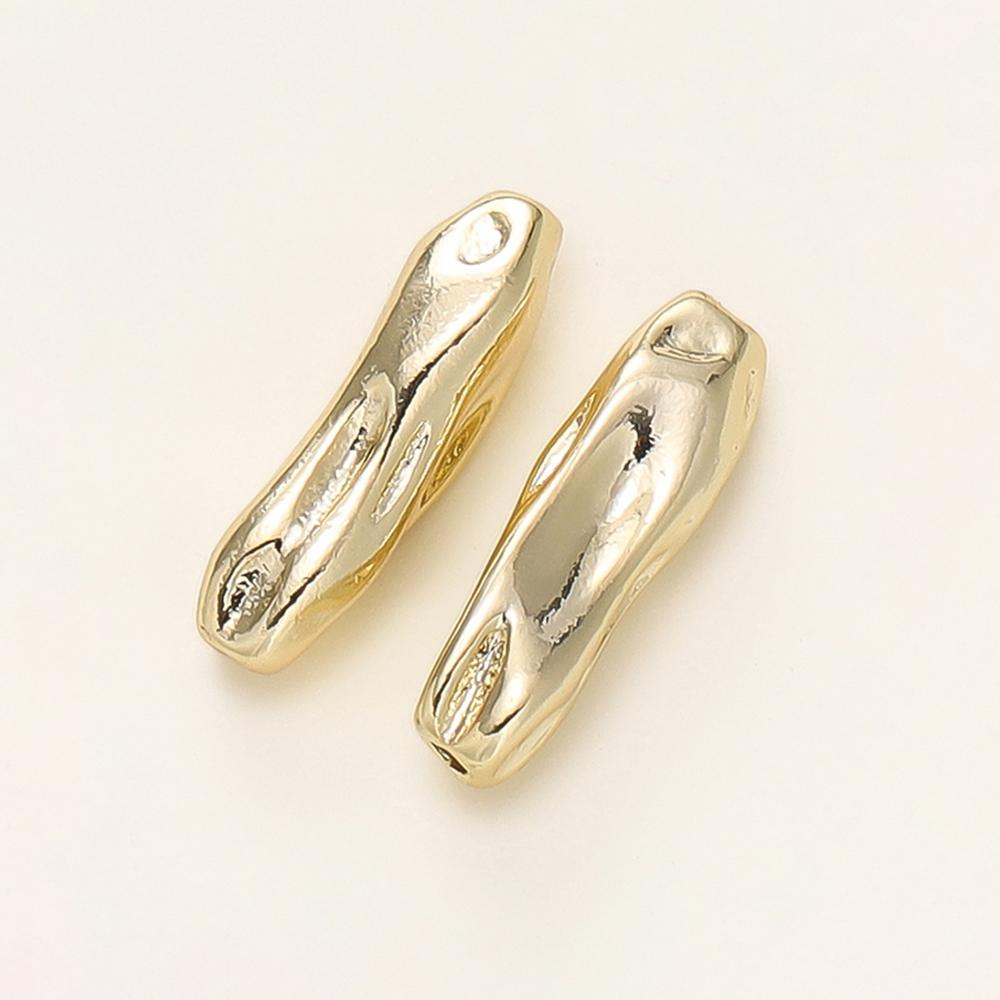

4Pcs/Pack 14/18K Gold Color Plated Metal Brass Threaded Long Beads For DIY Bracelet Jewelry Making Material Accessories 4pcs