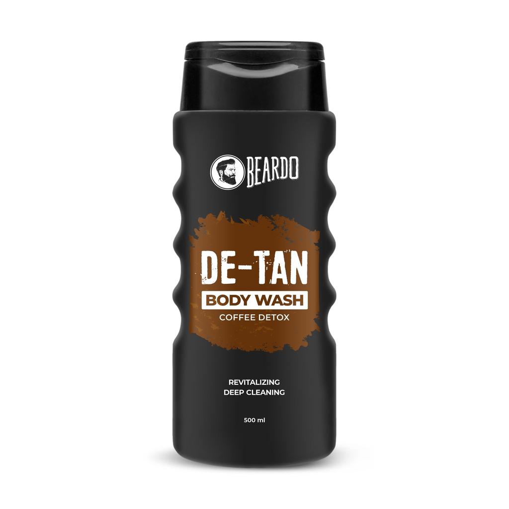 Beardo De-Tan Body Wash for Men, 500ml | Tan Removal and Caffeine Body Wash | Detan With Coffee & Aloe Extracts | For Body & Face | Refreshing Frag