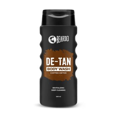 Beardo De-Tan Body Wash for Men, 500ml | Tan Removal and Caffeine Body Wash | Detan With Coffee & Aloe Extracts | For Body & Face | Refreshing Frag