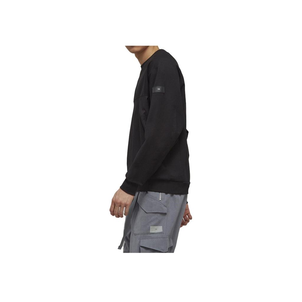 Y-3 Color Block Crewneck Sweatshirt Unisex Sweatshirt Black H63029